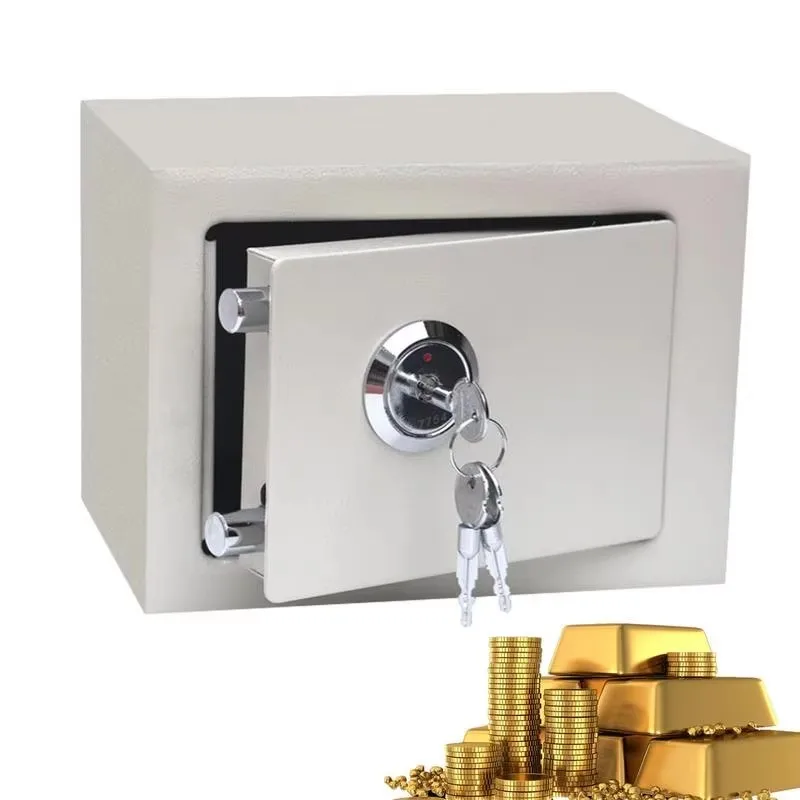 Safe Box Steel Security Safe And Lock Box With Electronic Keypad Fireproof Home Safe Dual Key System Secure Cash Jewelry IDbox