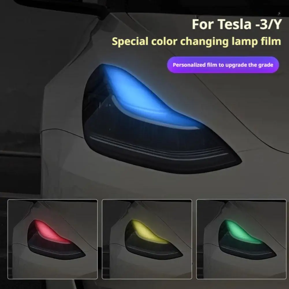 Für Tesla Y Scheinwerfer-Tönungsfolie-Set - DRL Tagfahrlicht Farbwechselfolie, Dekorative Modifikationsaufkleber