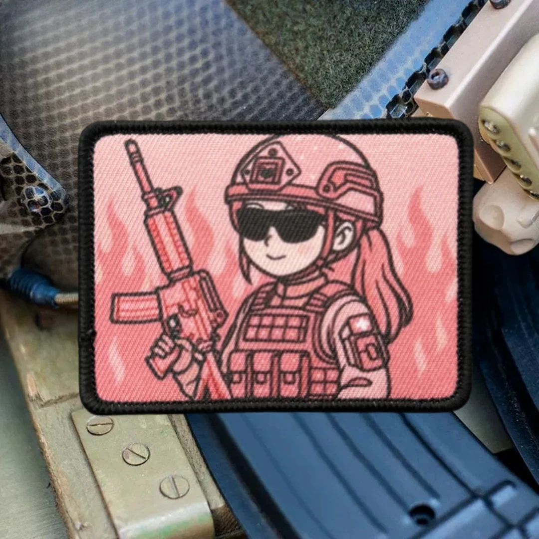 Parche táctico militar gancho y bucle para chica, emblema moral - imagen 4