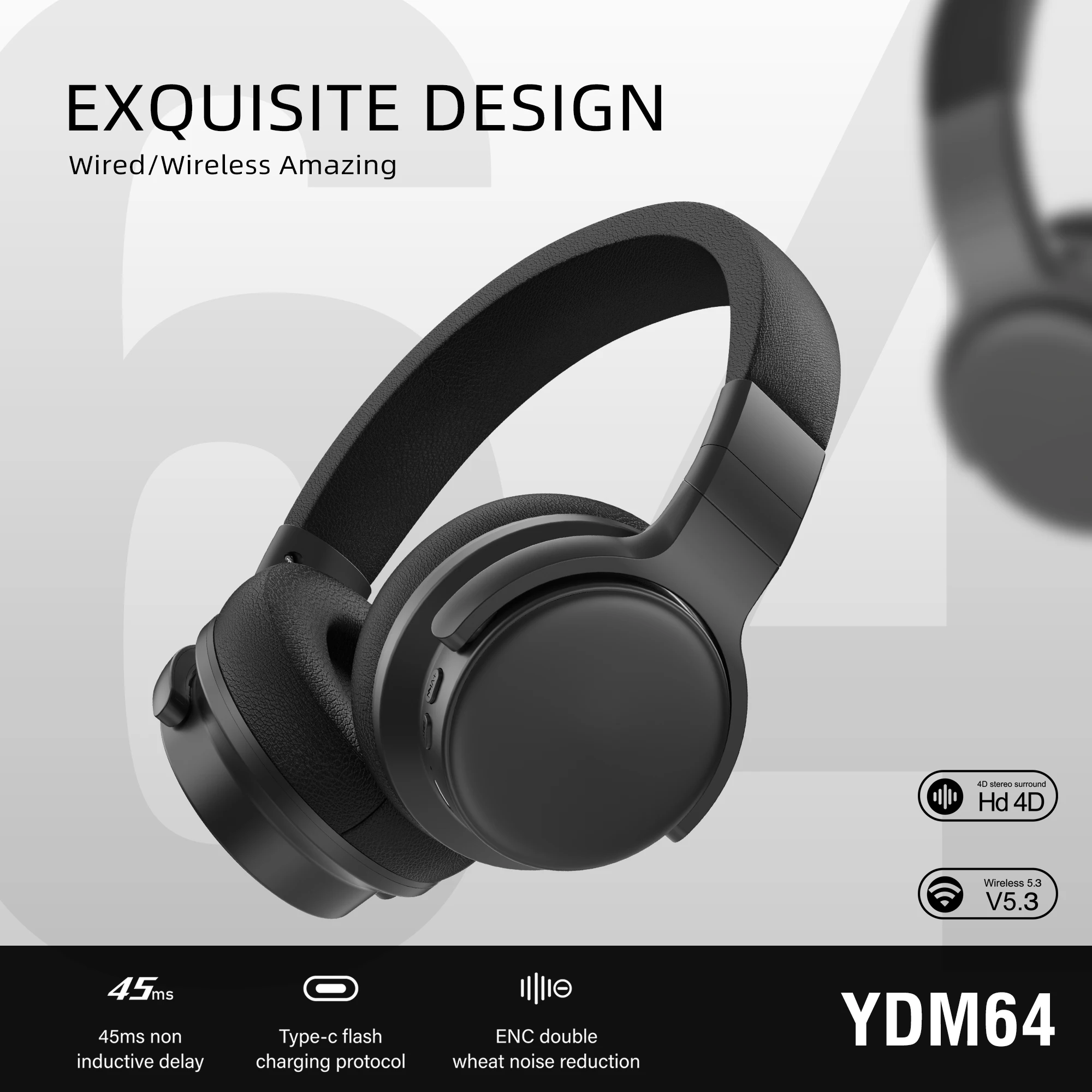 Pro Wireless Bluetooth Headphones Noise Cancelling Ear buds With Mic Over Ear Sports Gaming Headset for Any Phone Xiaomi