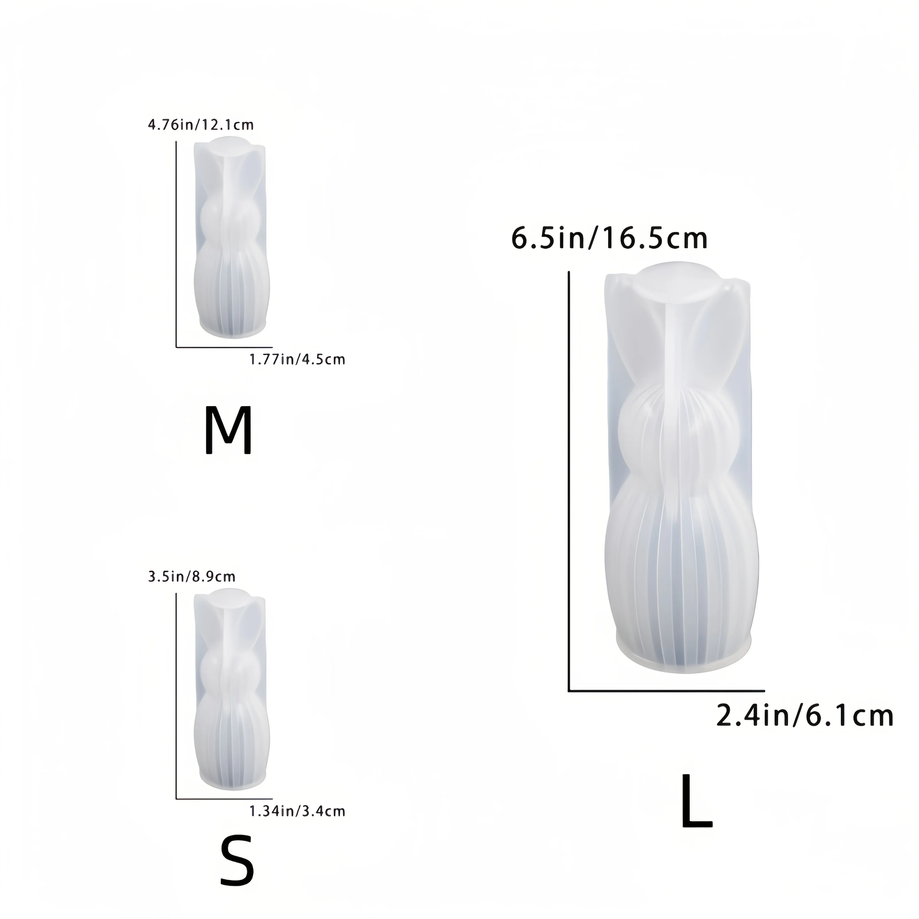 Resin Striped Rabbit Molds | Silicone Easter Bunny Casting Molds for Crafts, Irregular Shape, No Electricity Needed