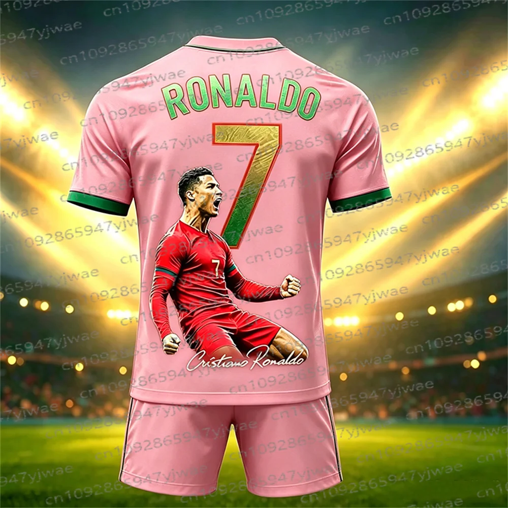 26/27 Sonderedition Ronaldo Fans Fußballtrikot T-Shirt Shorts Set Damen Herren Sportbekleidung Sommer Casual Kinder T-Shirt Set 2-teiliges Set – Detail 12