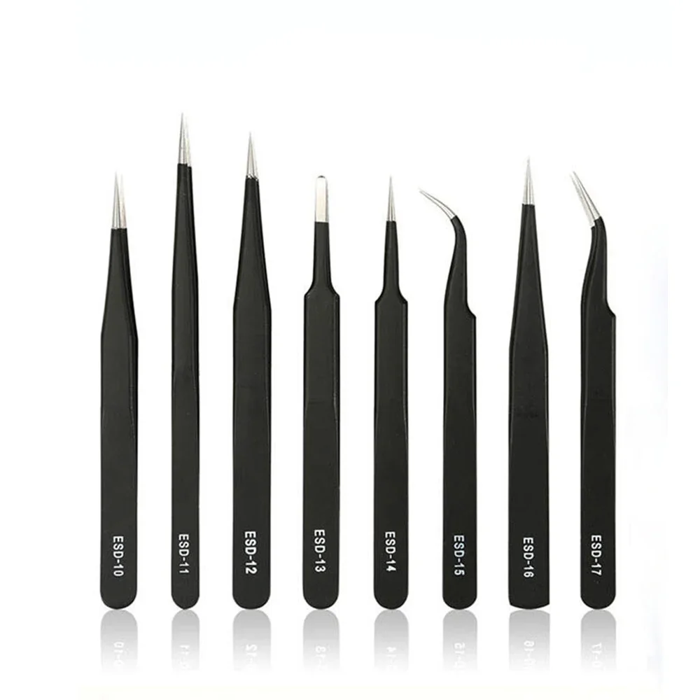 

5PCS 1.50MM Acrylic Gel Nail Art Tweezers Rhinestones Sequins Paillette Picking Nipper,Ideal for Gem Dot Pen Clip Manicure