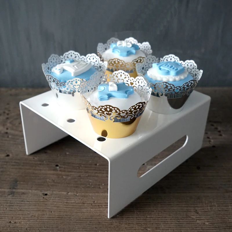 

Wedding dessert table cake display shelf white metal push-pull music shelf ladder cake shelf iron Dim sum shelf
