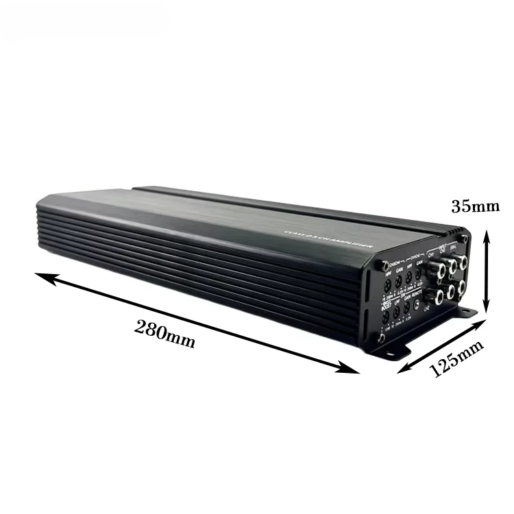 Factory wholesale RMS Power 100W*4@ 4Ω+800W*1@ 1Ω 5-Ch Class D aluminum casing Car Audio Power Amplifier for universal cars