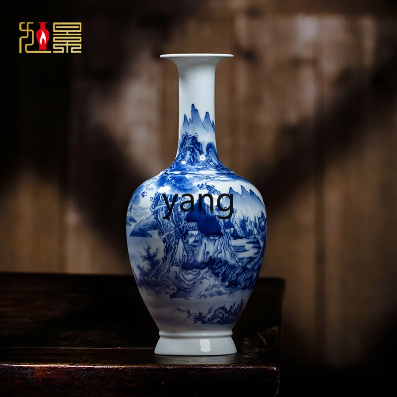 CX Chinese Style Flower Ware Wood Kiln Flower Arrangement Living Room TV Cabinet Home Decoration Ornaments