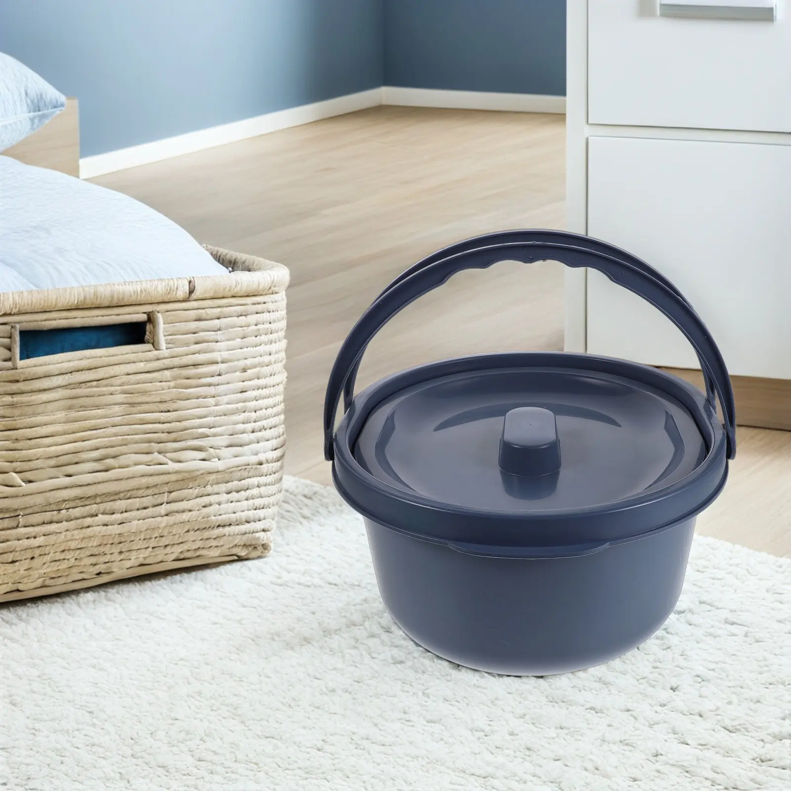 

Портативный синий туалетный горшок с крышкой для пожилых людей, прикроватный мочеприемник для дома, больницы, путешествий, бутылка для сбора мочи