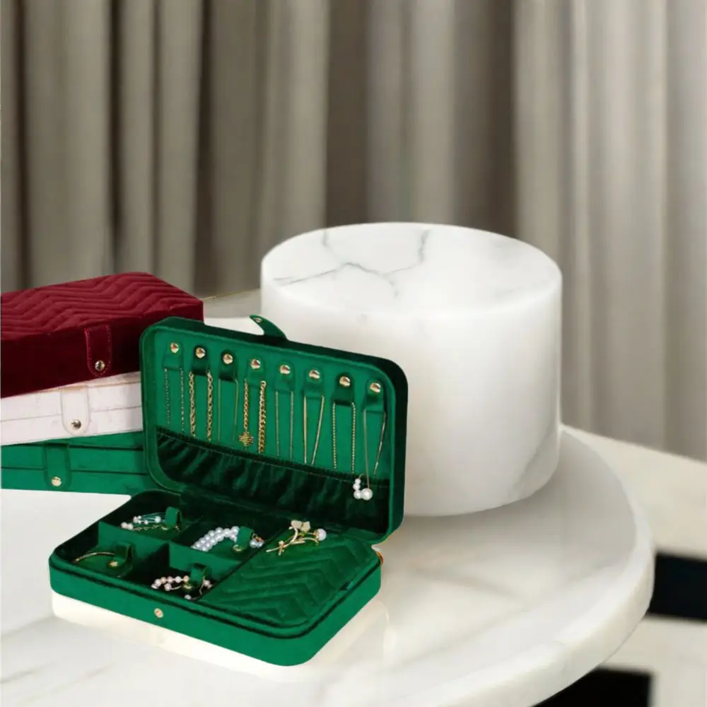 

Velvet Necklace Storage Box Dustproof Space Saving Earrings Container Large Capacity Vintage Jewelry Display Tray Women