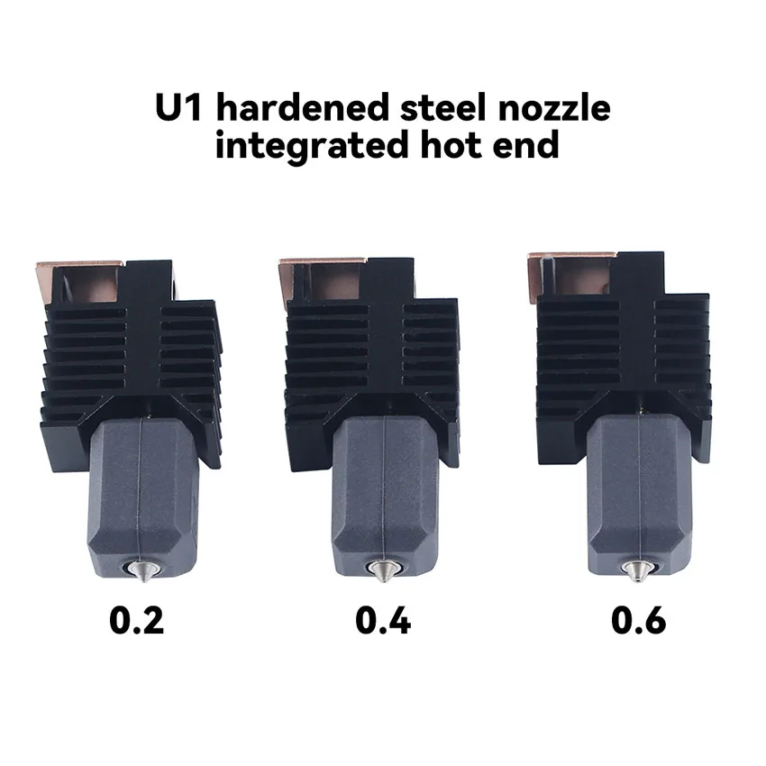 0.2 0.4 0.6mm Hardened Steel Nozzle Integrated Hot End Module High Flow Rate Heating Quickly for Snapmaker U1 3D Printer
