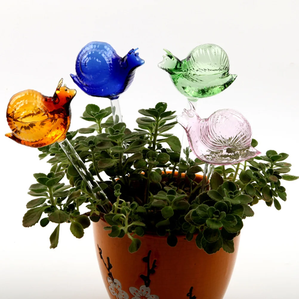 

1 шт., стеклянное автоматическое устройство для полива, форма улитки, медленное капельное орошение для комнатных и наружных растений, комнатное растение, патио, подвесное