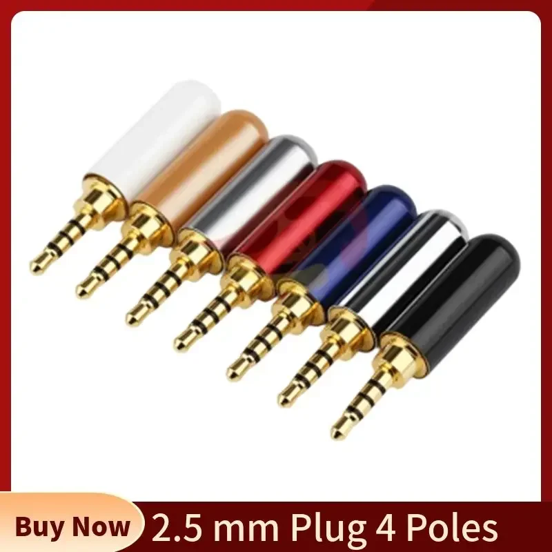 

Wholesale Jack 2 5 mm Earphone Plug 4 Pole Audio 2.5mm Connector Consumer Electronics DIY Upgrated Headphone Cable Metal Alloy