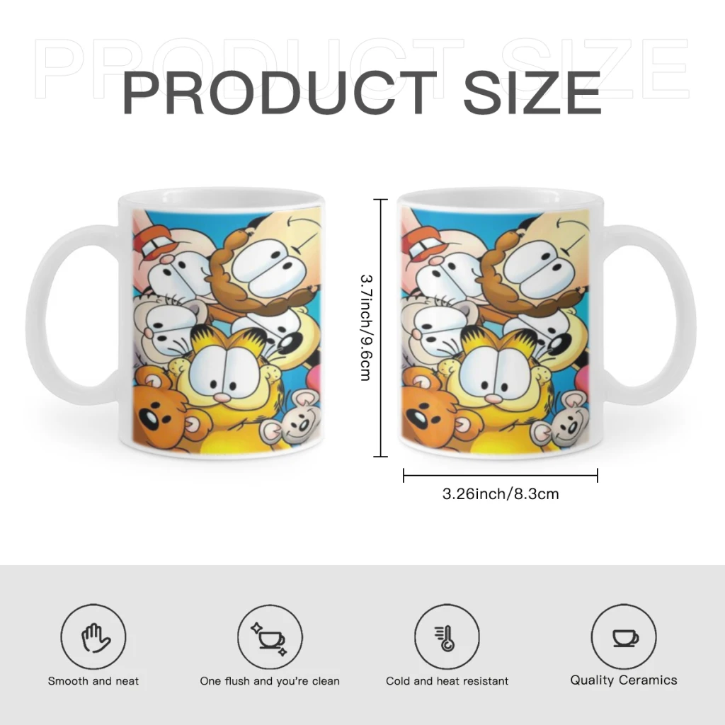 Anime G-Garfields Cat Coffee Mug Tea Cup 11oz Coffee Cup Funny Birthday Gifts for Women and Men Ceramic Mug Personalized Cup