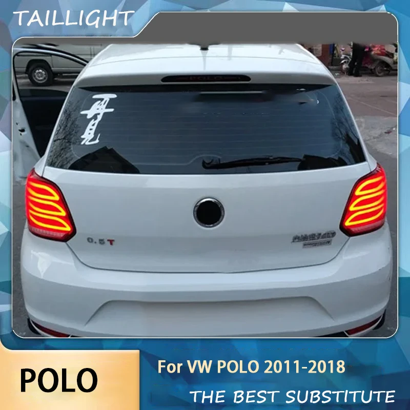 Car Lights For VW Polo Taillights 2011-2018 Polo LED Tail Lamp Dynamic Turn Signal Light Car Taillights Assembly