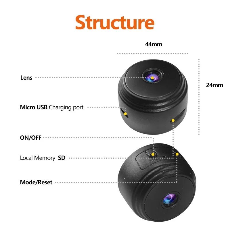 A9 Mini Camera HD Intelligent Home Security IP WiFi Camera Monitor Mobile Remote Camera Mobile Remote Application