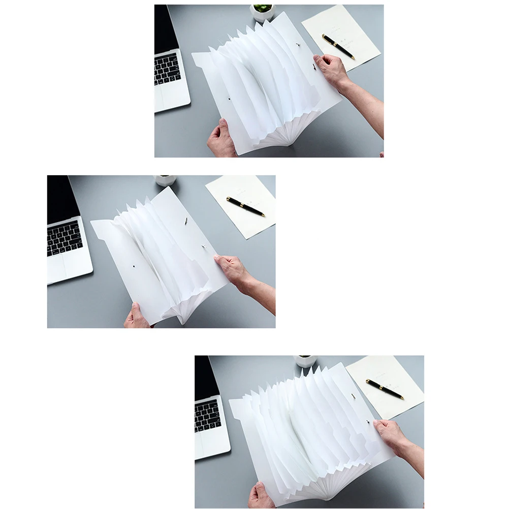 

2pcs File Folder Heavy Duty Plastic Expanding Organizer Bag 8 Pockets Divider Cord Button Closure Document Storage