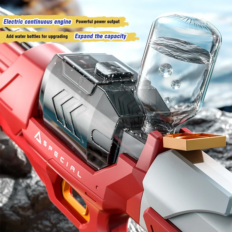 Pistola de agua automática eléctrica, juguete de alta capacidad, pistola de agua súper remojo de largo alcance para adultos y niños, juego al aire libre, juguetes, regalos