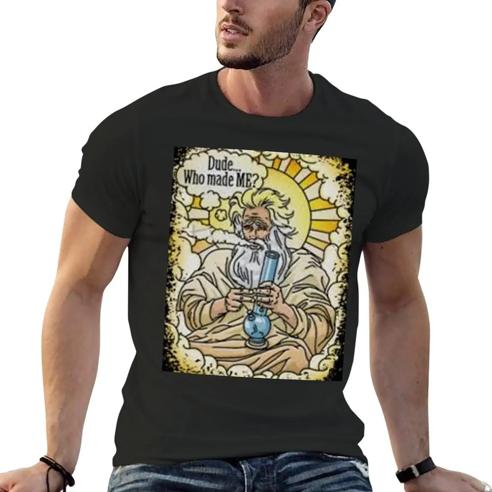 

God with bong image T-Shirt graphic t shirts boys whites plus size clothes designer shirts mens t shirt graphic