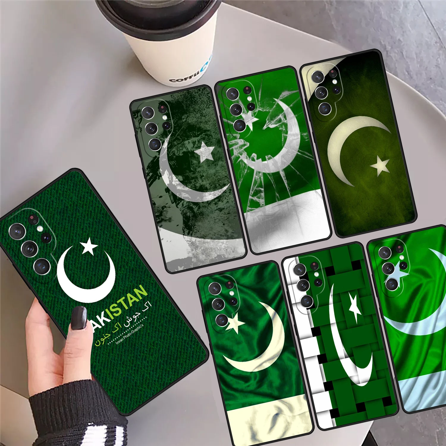 Pakistan Flag Banner Phone Case Cover Coque dla Samsung Galaxy S24 Ultra 23 S22 Plus S21 FE S20 S8 S9 S10 Note 10 Pro Note 20