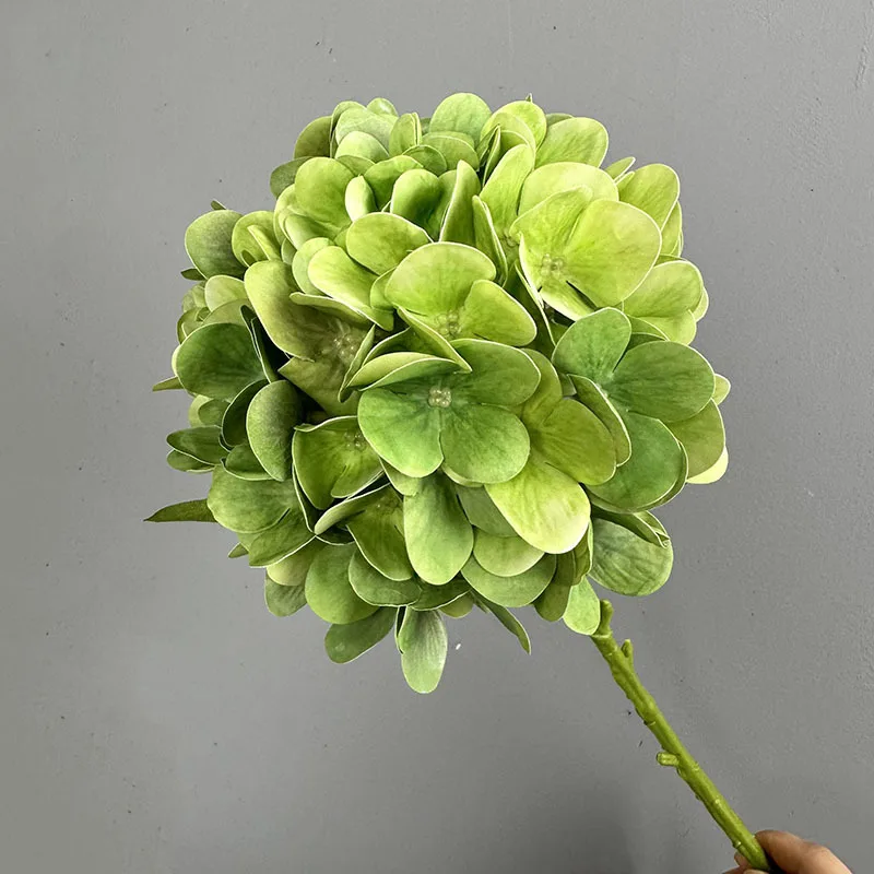 Lebensechte künstliche Hortensienblüten, fühlen sich echt an, künstliche Hortensienzweige, Dekoration, Hochzeitsstrauß, Blumenarrangement – Detail 15