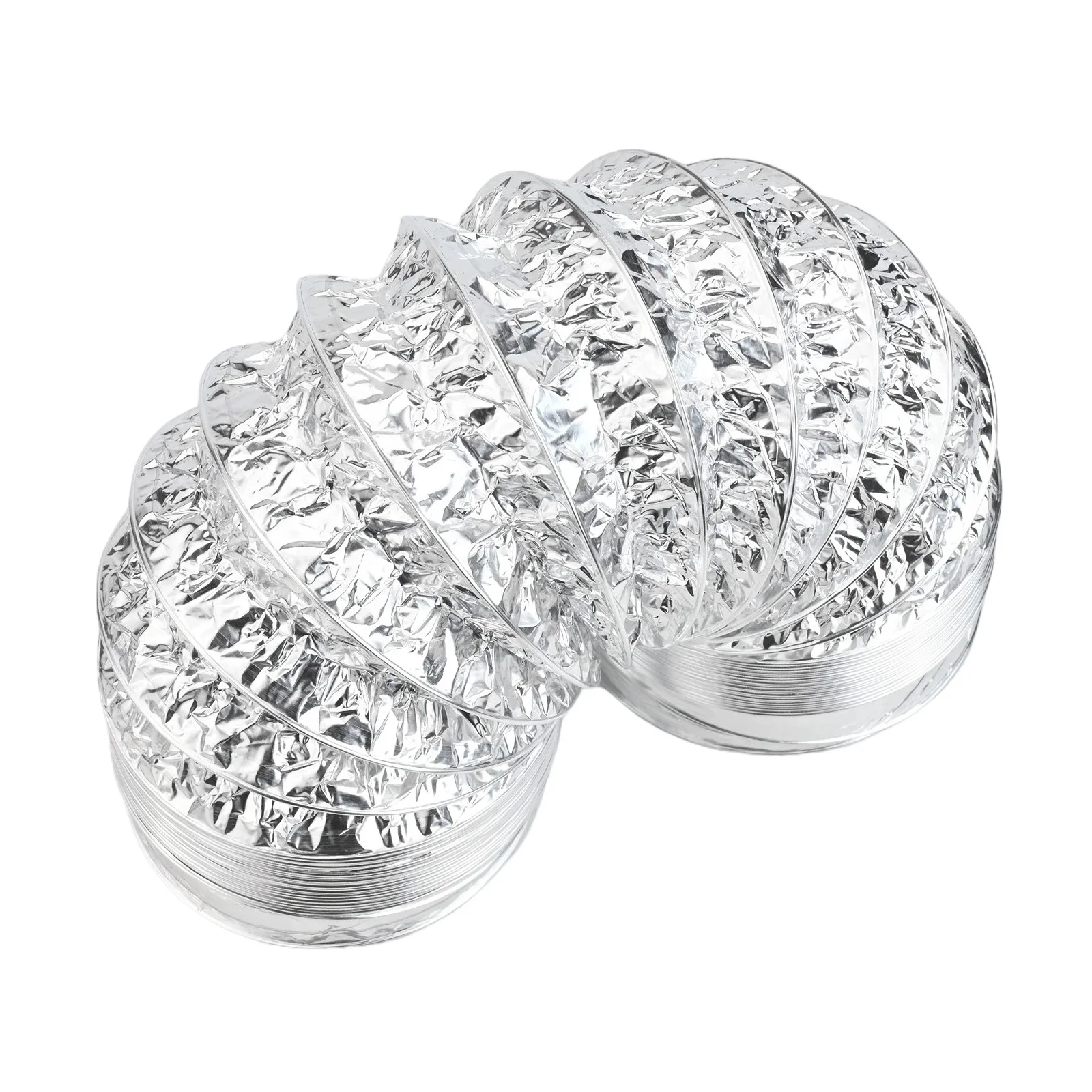 Aluminum Foil Flexible Duct 100mm Ventilation Hose Steel Wire Reinforced For HVAC For Grow Tent Kitchen For Exhaust Pipe