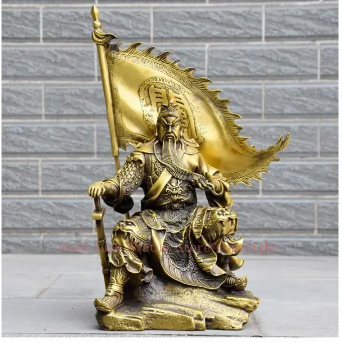 41CM large home lobby company SHOP efficacious Mascot Martial god of wealth guan gong Guandi Money drawing FENG SHUI Statue