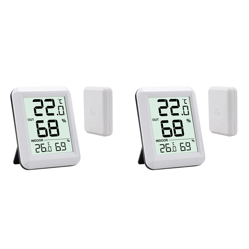 M04K 2X termómetro inalámbrico higrómetro Babyroom Digital LCD temperatura humedad interior exterior estación meteorológica Sensor