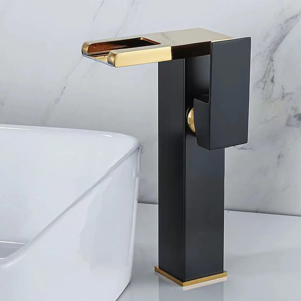 

Смеситель-водопад для ванной комнаты с подсветкой, меняющей цвет, конструкция с одной ручкой для медного материала и простой установки