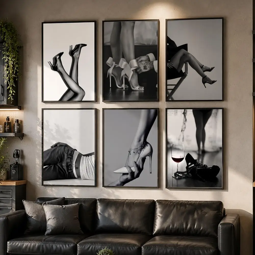 Black And White Fashion Women Style Poster HD Home Wall Stickers House Hallway Living Room Bedroom Bar Office Decor Art Prints