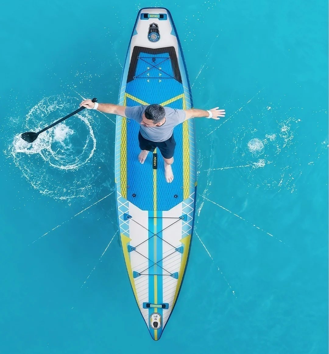 

Inflatable Paddle Board PVC Portable Single Fin Customizable Size & Color Lightweight Wave Surfing Board