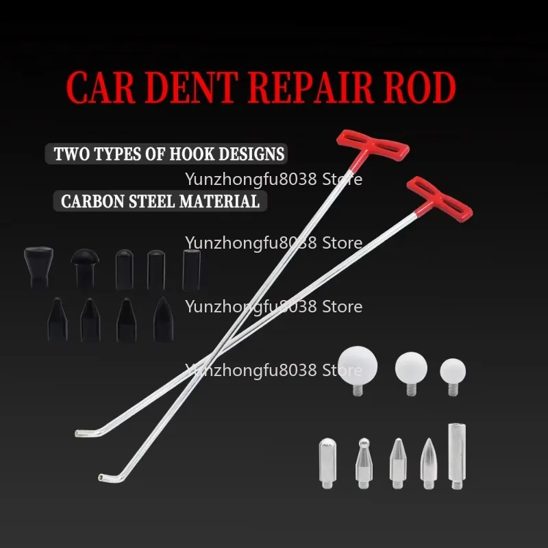 19-Piece Set, Car Dent Repair Tool, Repair Rod, Crowbar, Non-marking, Paint-free Dent Repair Kit