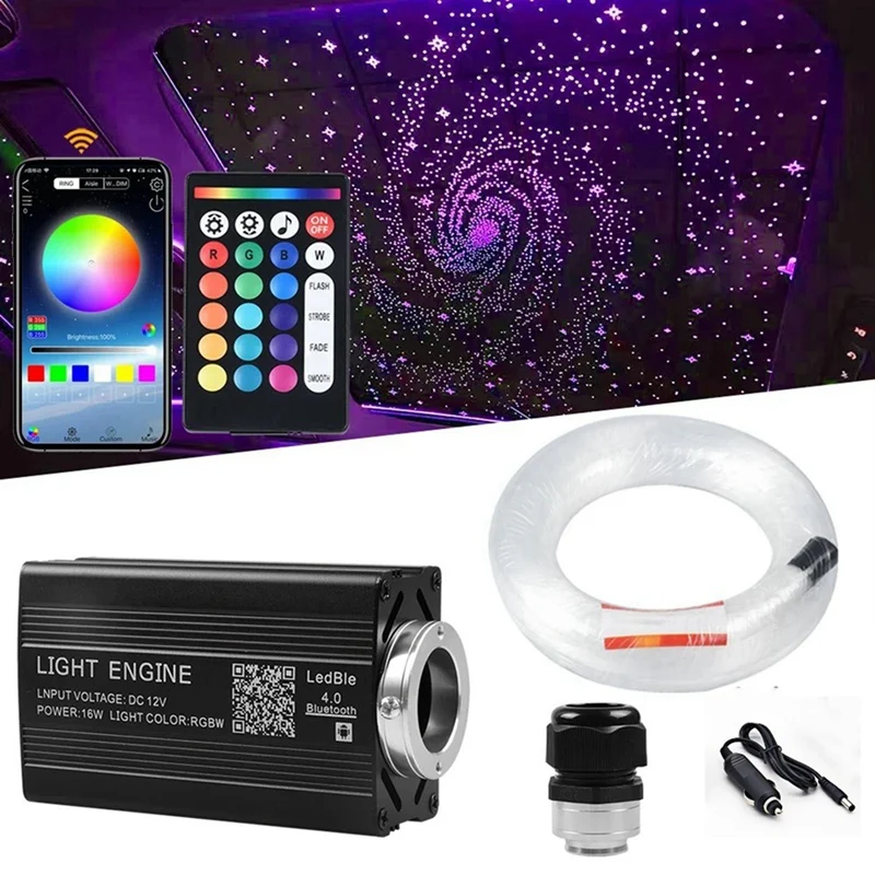 1000Pcs Fiber Optic Car Home Headliner Star Light Kit Roof Ceiling Lights Remote Replacement