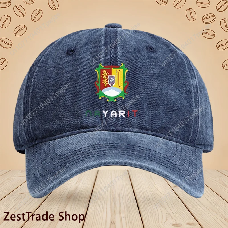 Gorra de béisbol clásica de malla con estampado de moda para adultos del estado de Nayarit, México - Gorra snapback negra con logo, para exteriores
