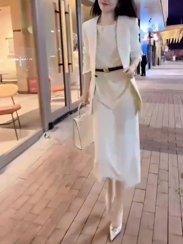 

Street Sle Faion OL Комплект из двух предметов Юбка Костюм Jaet plus Dr Женская юбка трапециевидной формы с высокой талией Regular Sve Long Dr