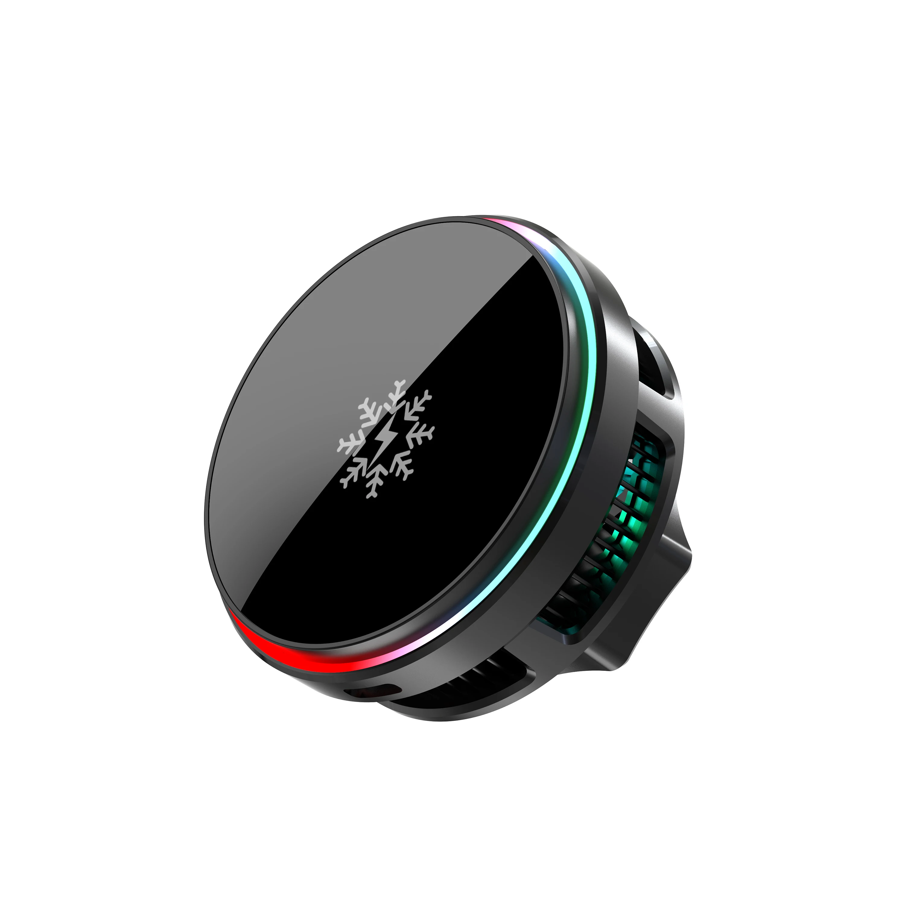 Refrigeration Cooling Fan Radiator 15W Magnetic Wireless Electric Flexible Car Charger Breathing Atmosphere Lights Phone Mount