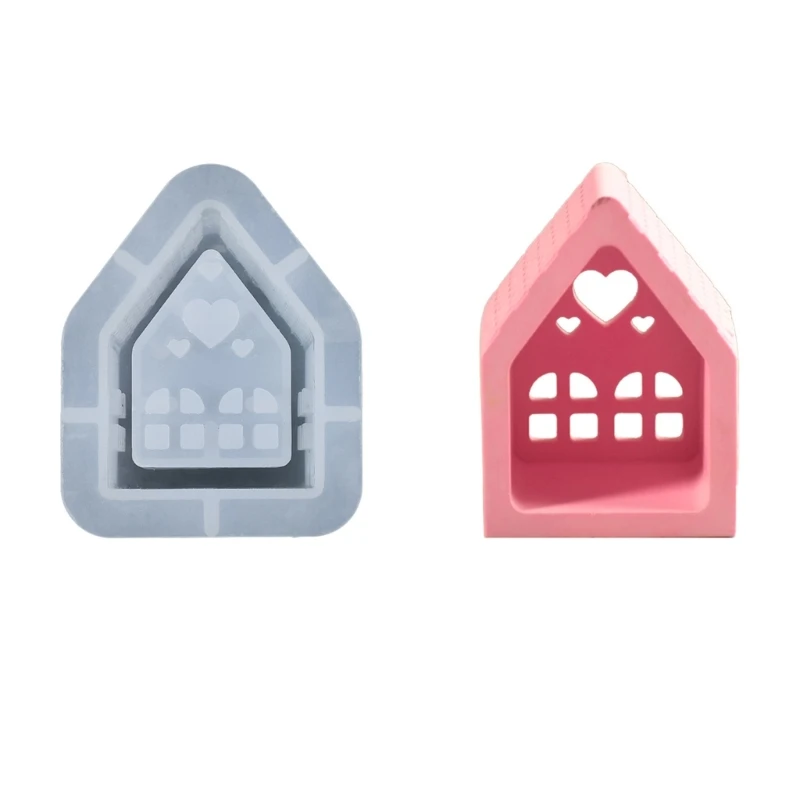 Heart House Resin Silicone Molds Epoxy Resin Silicone Molds for Tealight Holder Stand, Holder, Plaster Dropship