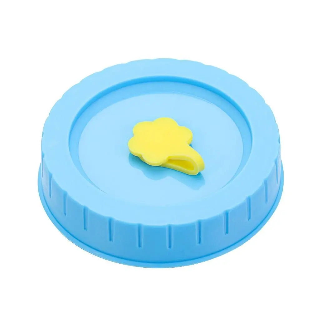 1/4Pcs Cute Universal Mason Jar Lids With Straw Hole 70mm Diameter Storage Wide Mouth Leak Proof Kitchen Supplies