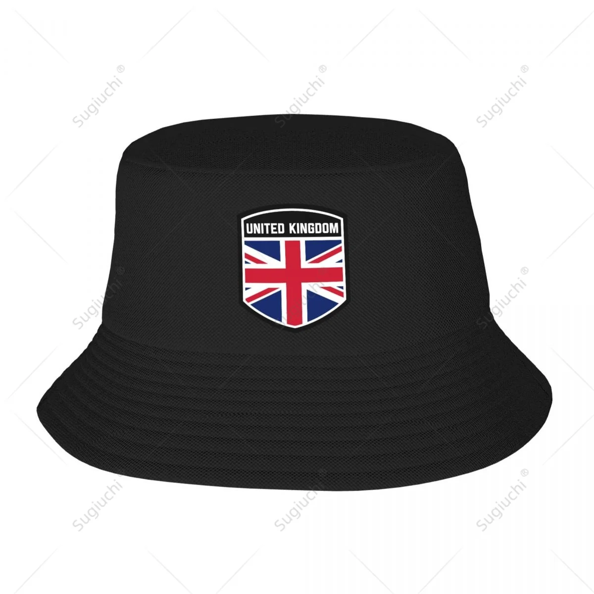 

United Kingdom Flag Shield Bucket Hats Print Cool Fans Sun Shade Simple Classic Outdoor Summer Fisherman Caps Fishing Cap