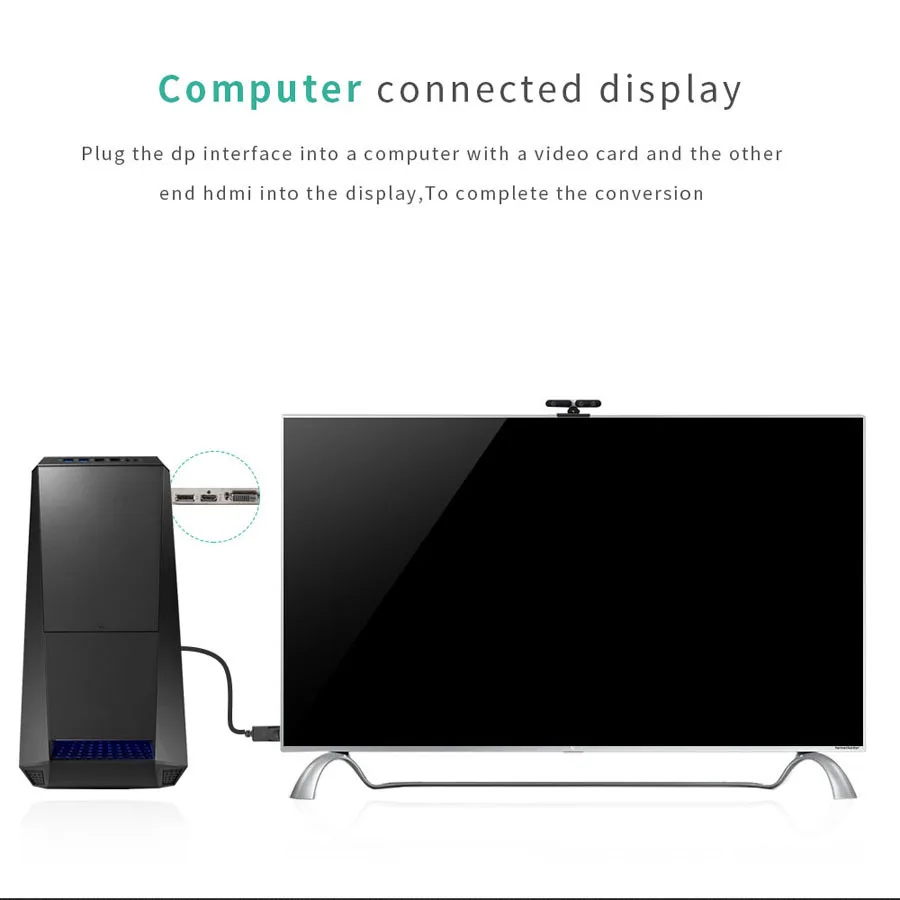 Адаптер Displayport-HD 4K, мини-конвертер 1080P для ПК, HDTV, ПК, проектора, ноутбука