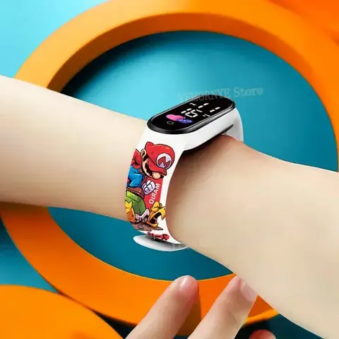 Mario Bros Barnklockor Actionfigurer Luigi Prinsessan Peach Yoshi Bowser Barn Sportarmband Vattentät Digitalklocka Leksak 10 best sales Yoshi-leksak - №4