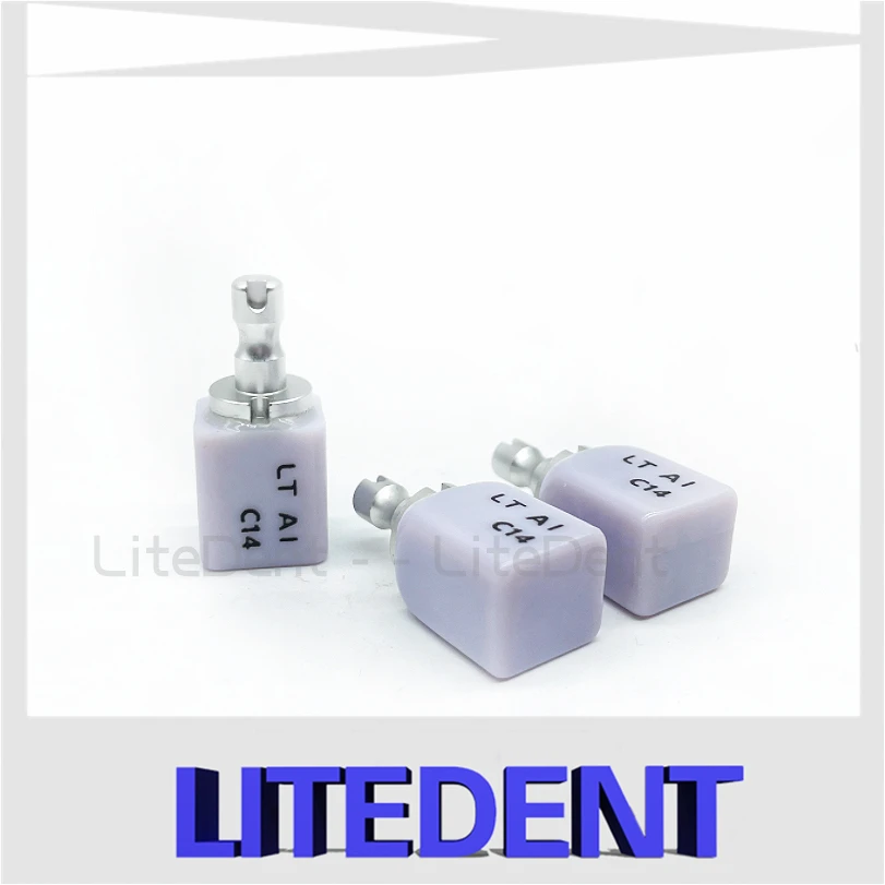 

LiteDent 5 Pieces C14 CadCam HT/LT Dental Glass Ceramics Block Lithium Disilicate Emax Ingots Supplies For Dental Clinic