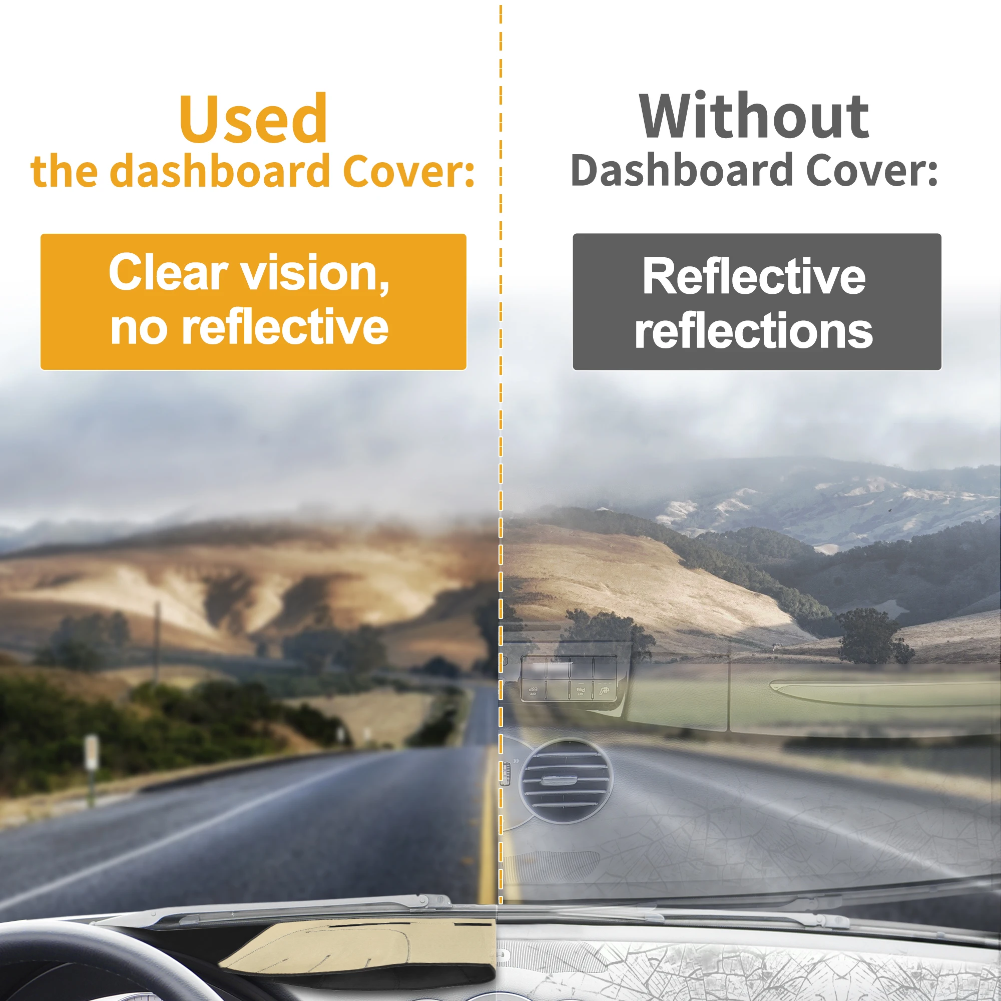 غطاء لوحة القيادة UXCELL لسيارة VW Tiguan 09-17 أسود 1 قطعة وسادة حماية مضادة للغبار والغبار #3