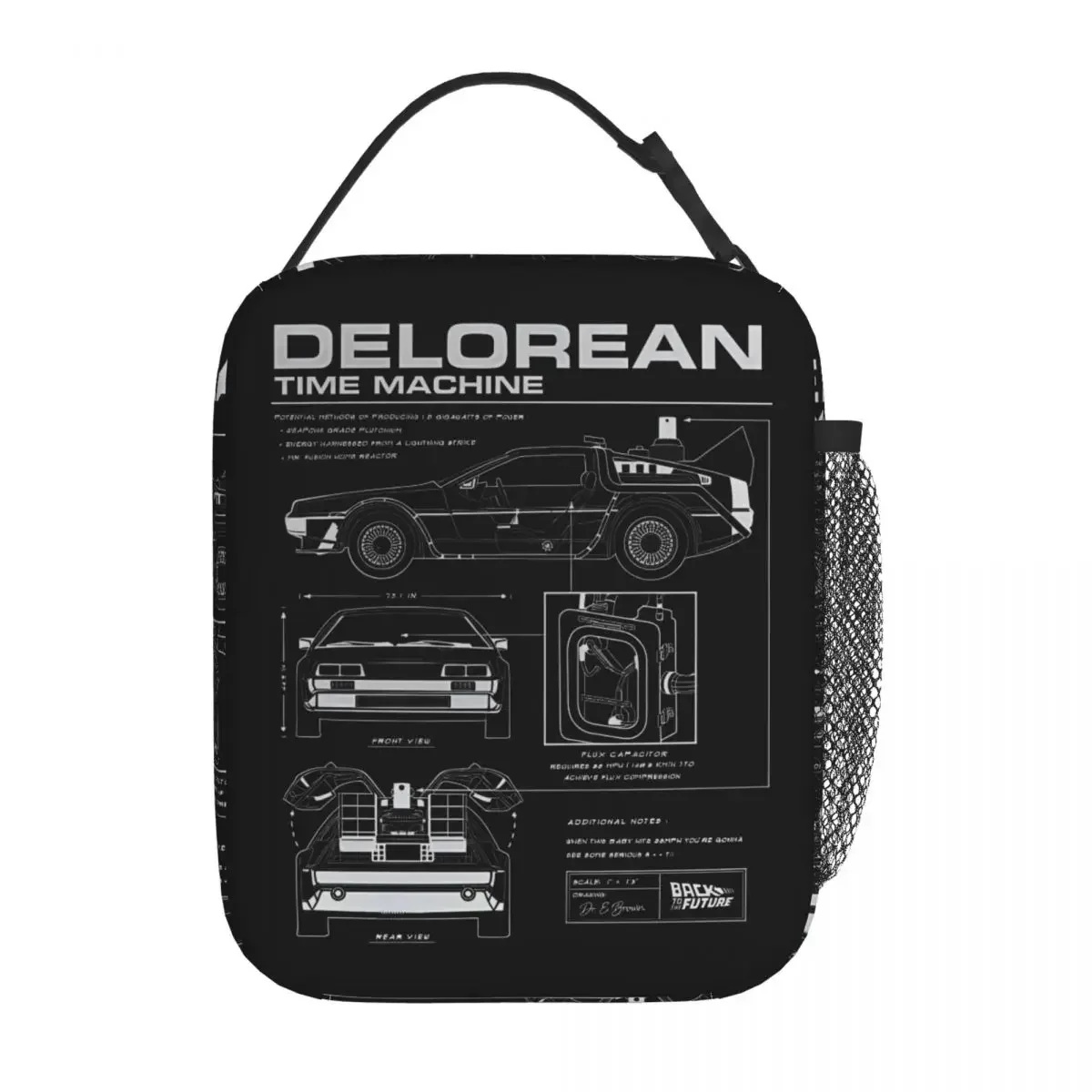 Back To The Future Delorean Car Merch Insulated Lunch Bag For Picnic Food Storage Bag Reusable Thermal Cooler Lunch Boxes