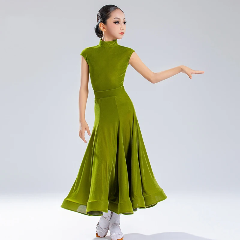 2025 ใหม่มาตรฐานแห่งชาติชุดเต้นรำบอลรูมชุดเต้นรำละตินสำหรับเด็กการแข่งขันเต้นรำเด็กการแสดงเต้นรำเครื่องแต่งกาย SL12868