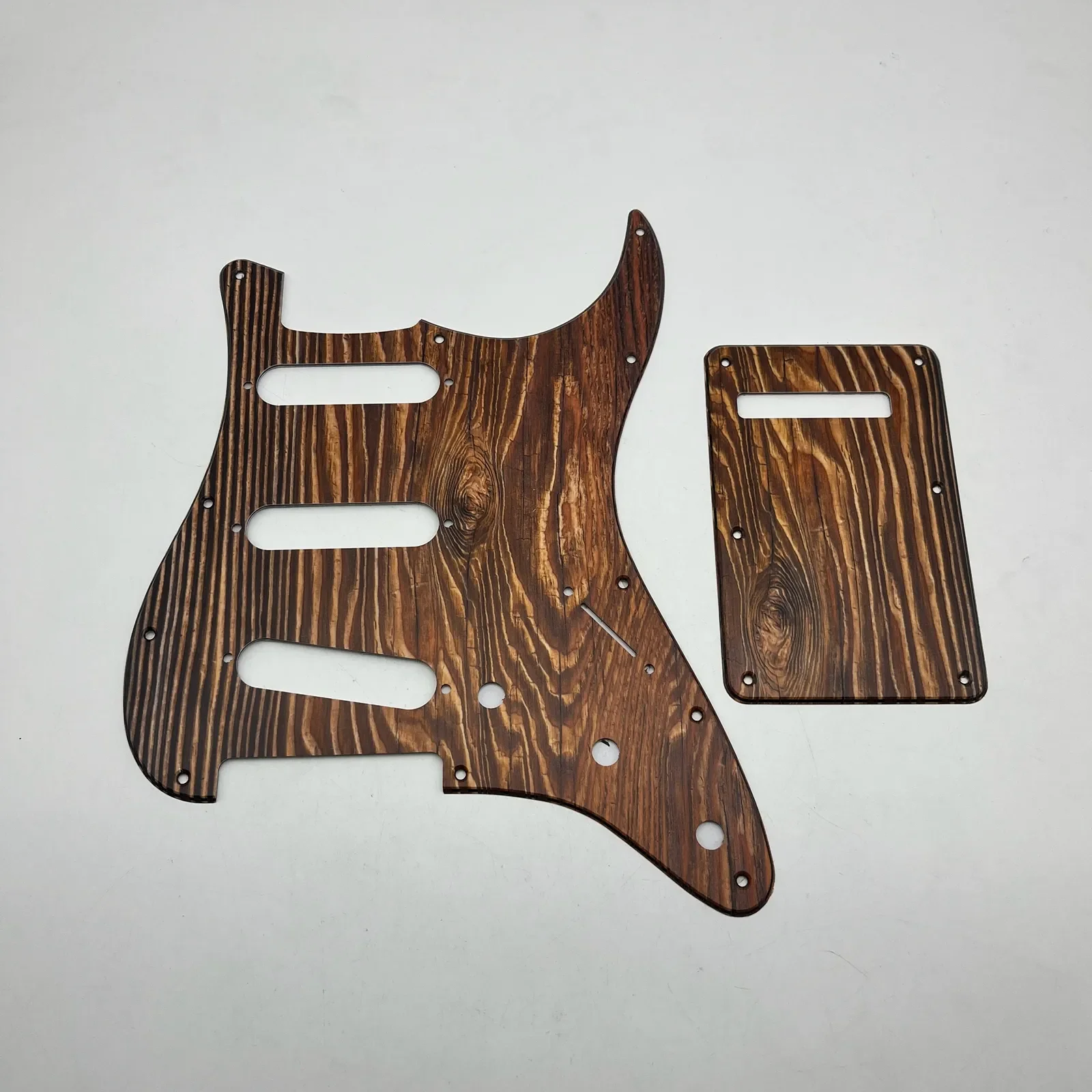 

Plastic SSS ST Pickguard Back Plate Tremolo Cover Natural Wood Guitar Accessories