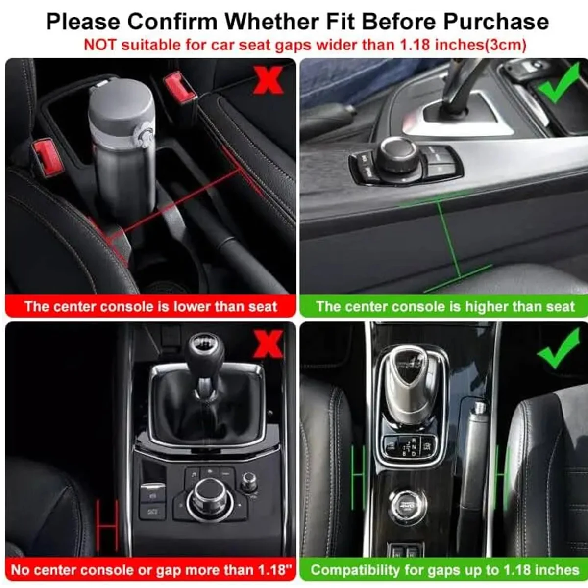 1 pair Universal Car Seat Gap Organizer Auto Console Side Pocket Seat Crevice Storage Box Interior Accessory