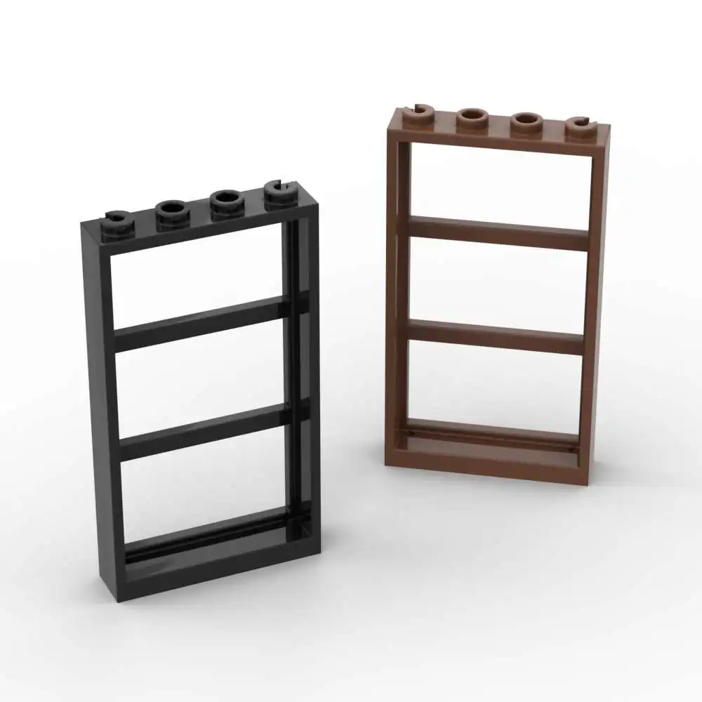 MOC 10個入りパーツブリック57894窓1x4x6ビルディングブロックパーツセット（3枚窓付き）家組み立てDIYおもちゃ子供誕生日プレゼント