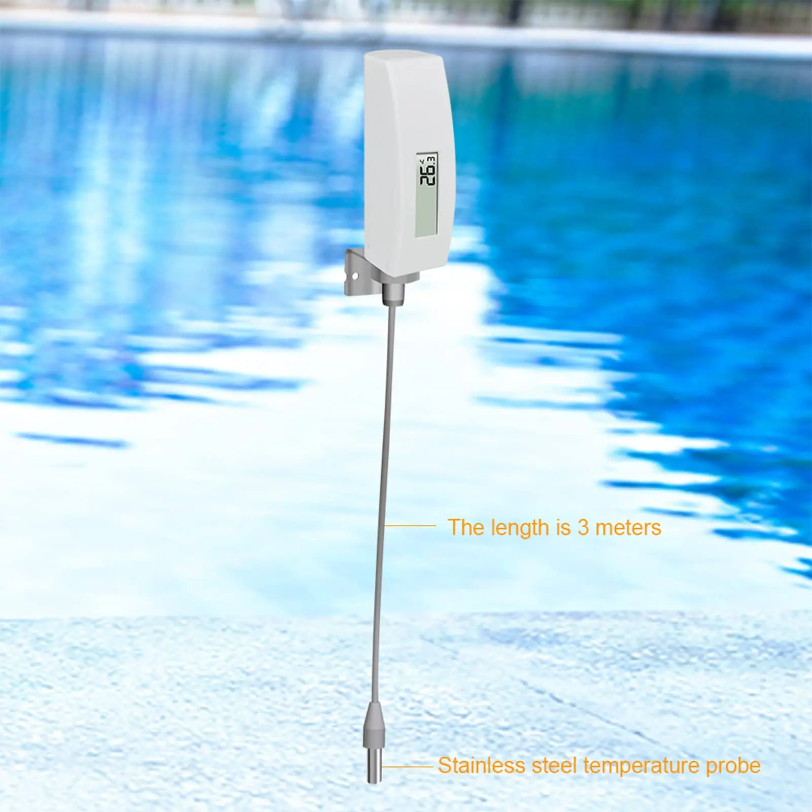 Imagem -06 - Ecowitt-termômetro de Piscina Digital à Prova Dágua com Display Lcd Sensor de Temperatura da Água Fácil de Montar Sensor de Cabo 10ft