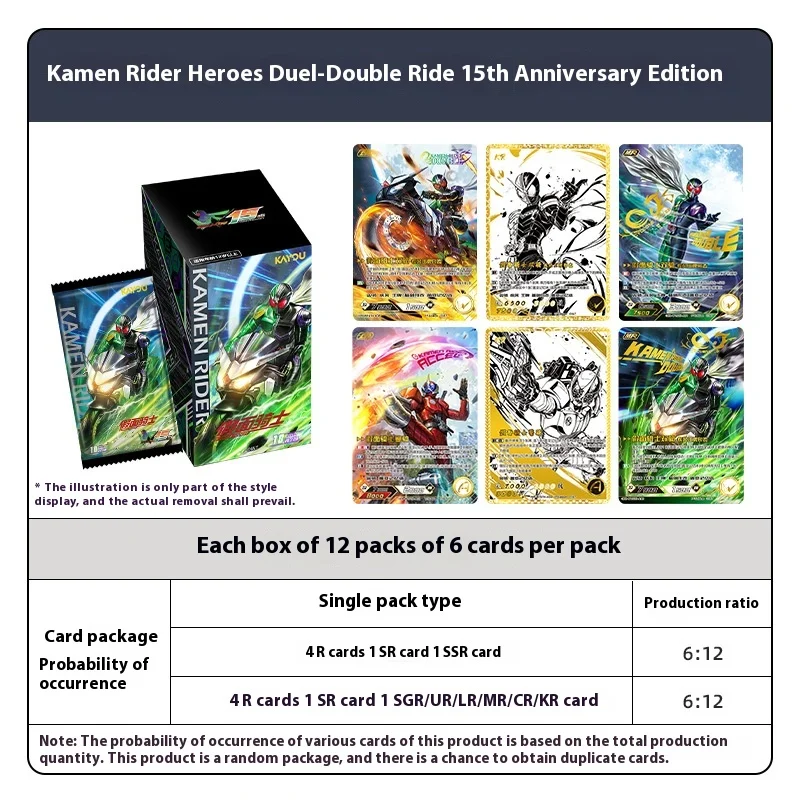 New Hot Sales Kayou Kamen Rider Card Hero Duel Double Knight 15th Anniversary Edition Anime Game Collection Card Toy Gifts