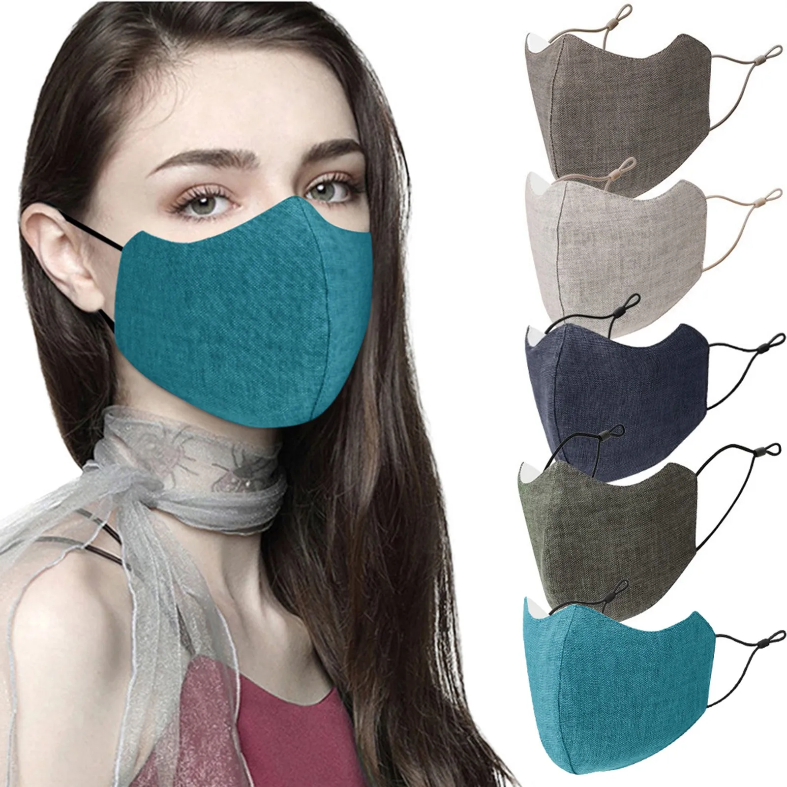 Adult Washable Reusable Protective Mouth Face Cover Outdoor Dust-Proof Face Protective Mask Reusable Mask 3Ply Ear Loop