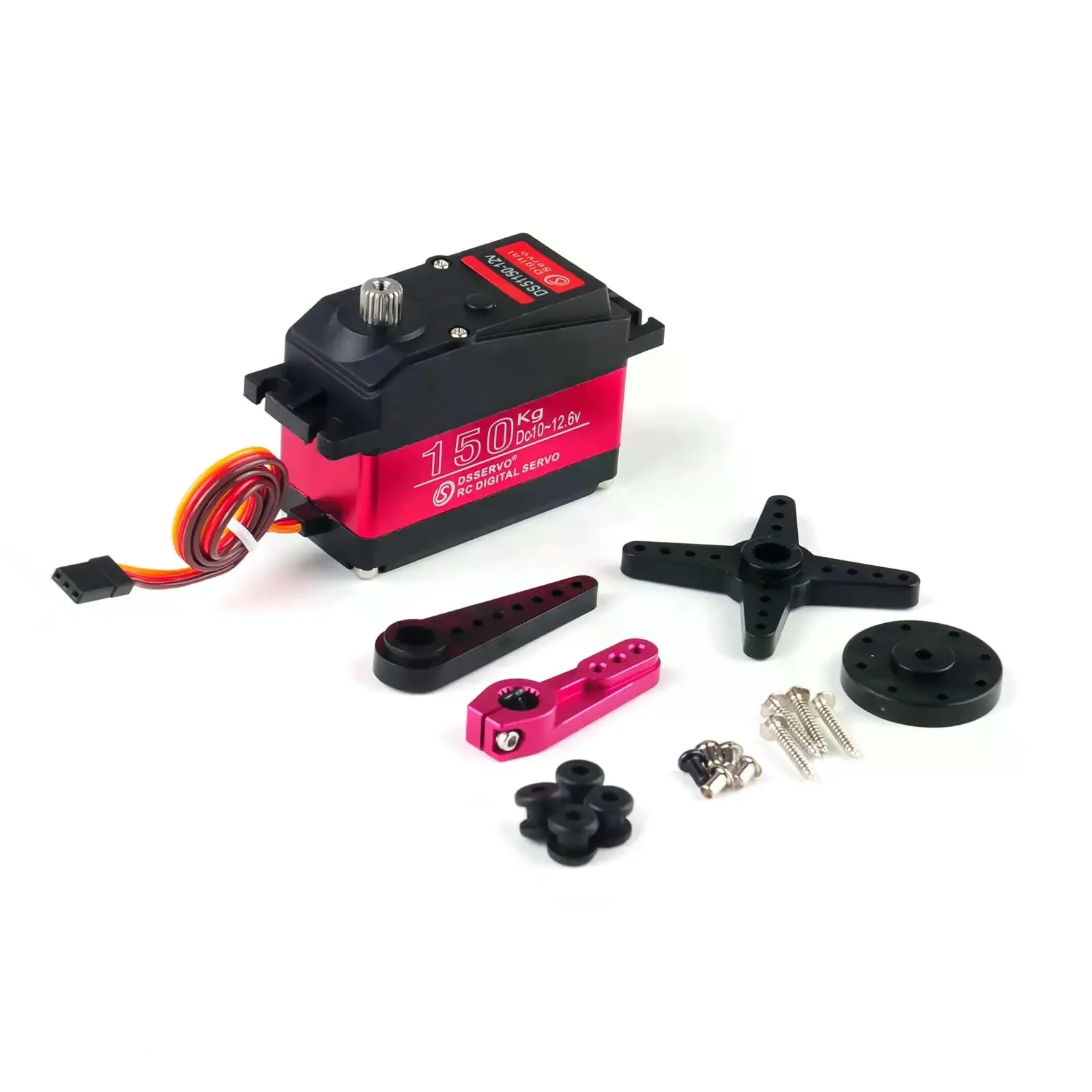 150kg.cm デジタルサーボ 12V 防水 IP66 メタルギア 180/270 °   RC ドローン/ロボット/大型車両用のプログラム可能な 25T サーボ アーム